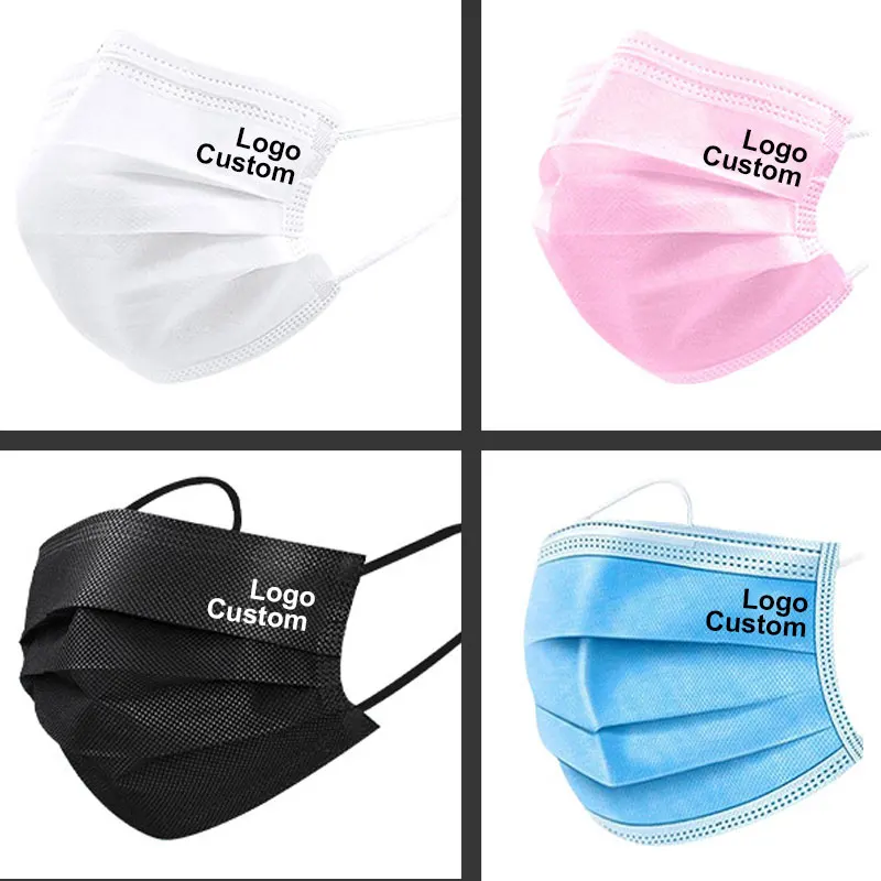 Custom Mask Disposable Face Mask Custom Logo Masks Print Disposable Masks Protective Mouth Caps Mascarillas Design Filter