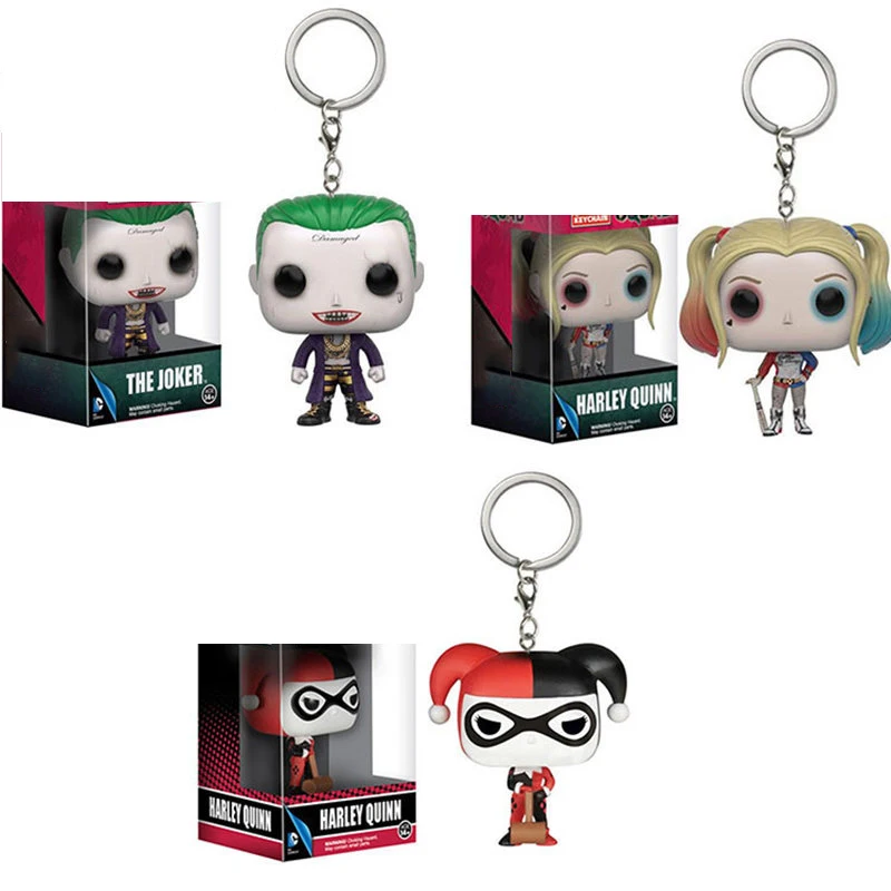 Брелок FUNKO отряд самоубийц Джокер и Харли Квинн Карманный ПВХ экшн-фигурки