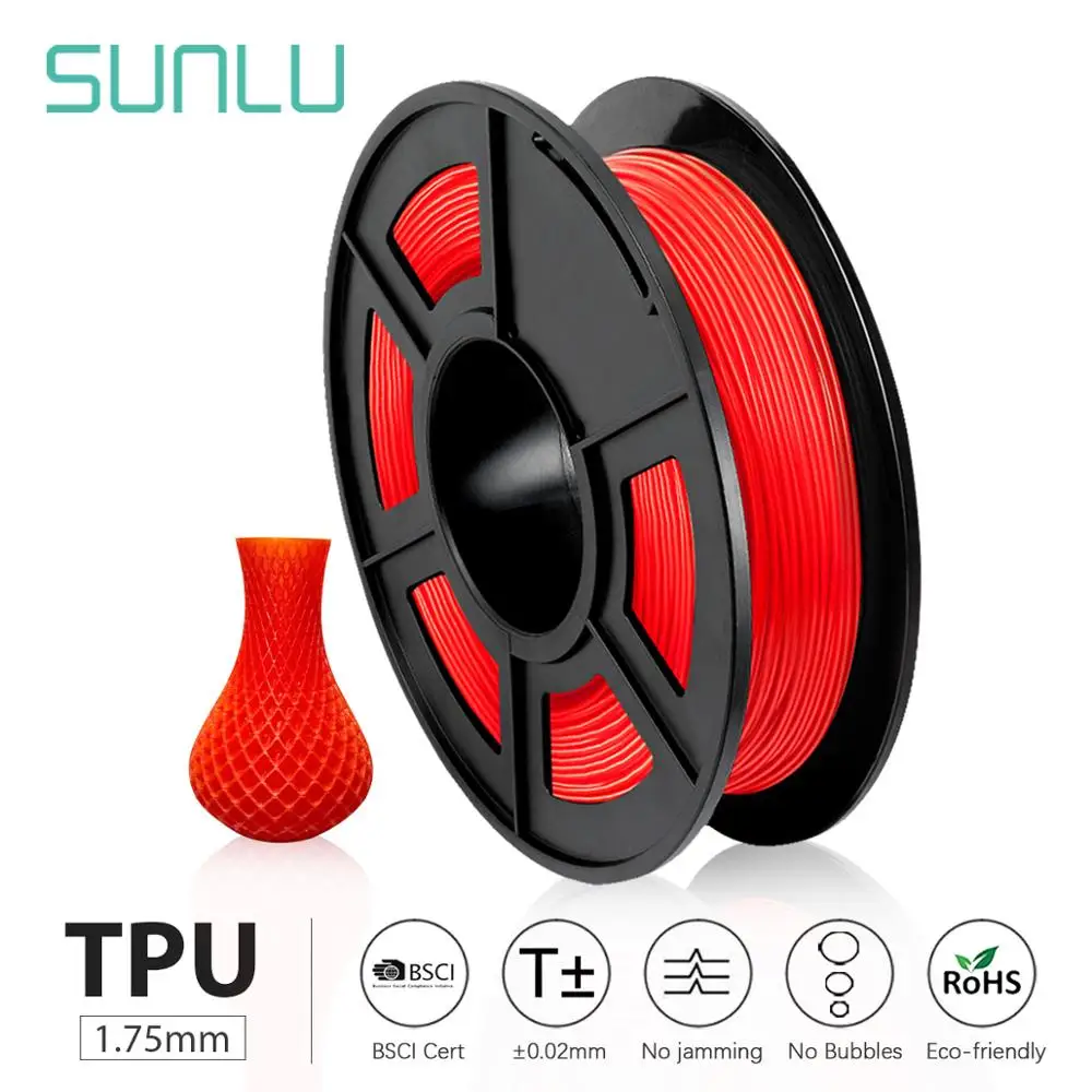 SUNLU 1 75 мм термополиуретановая нить Гибкая 0 5 кг мягкая для 3d печати моделирования