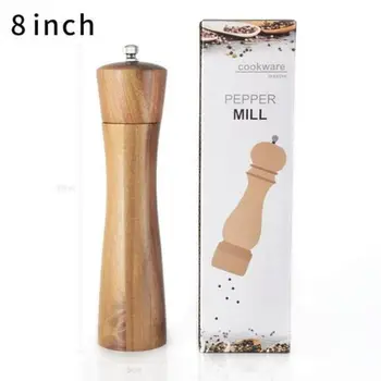 

With Ceramic Grinder Manual Pepper Grinder Oak Wood Salt And Pepper Mill Multi-purpose Cruet 8 Inch Kitchen Accessories Cocina