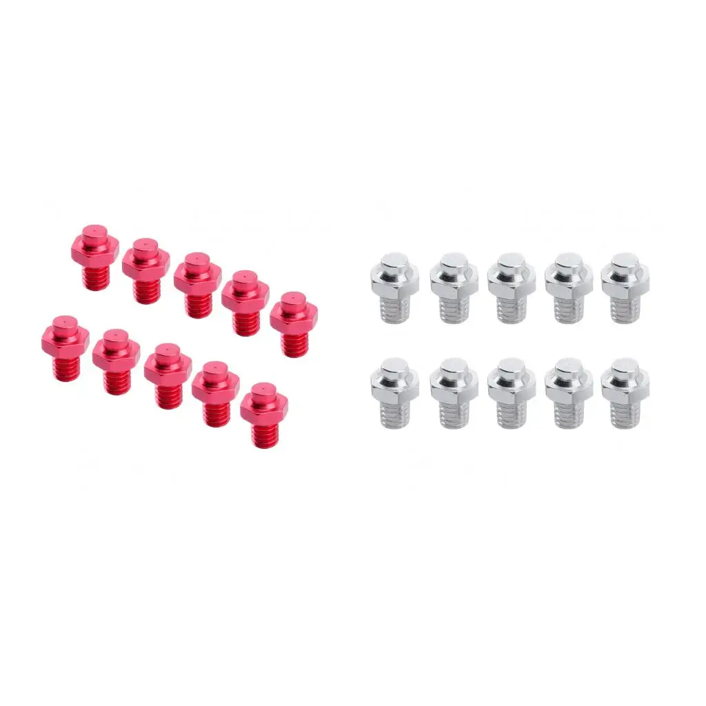 20pcs Bike Pedal Screws Mountain Bicycle Pedals Silver Red 9 x 6 x 6mm Very Durable