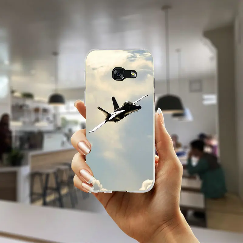 Picture 3 Чехол для телефона из мягкого силикона ТПУ с рисунком чехол для телефона для Samsung Galaxy A3 A5 A7 J3 J4 J5 J6 J7 J8 авиационный самолет Fly путешествия небо облако - Цвет: Picture 3