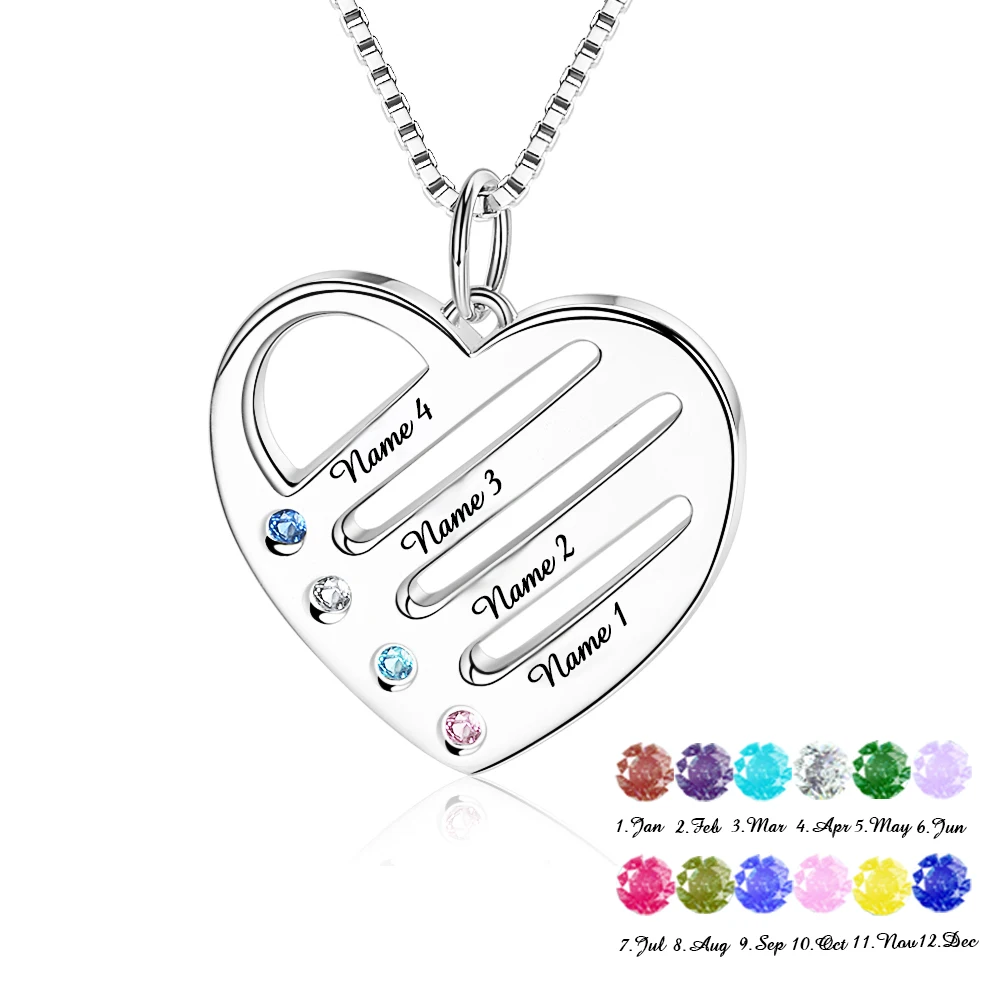 colar com birthstone gravura nome personalizado colar