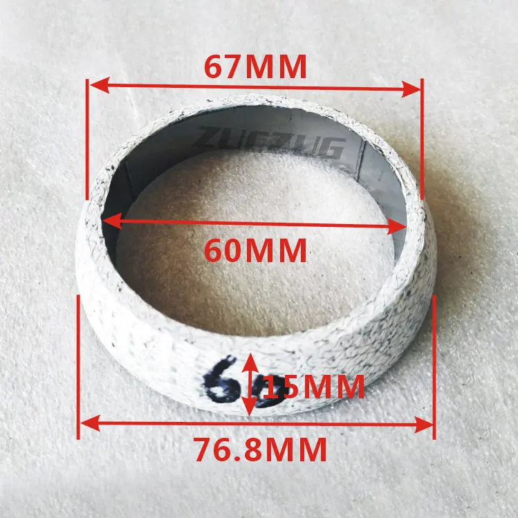 ID 60mm(2.36 inch) Выхлопная прокладка пончик уплотнение для Kazuma XinYang 500 500CC Jaguar Универсальный нисходящий трубопровод для Catback кольцевая прокладка фланец - Цвет: ID 60mm(2.36 inch)