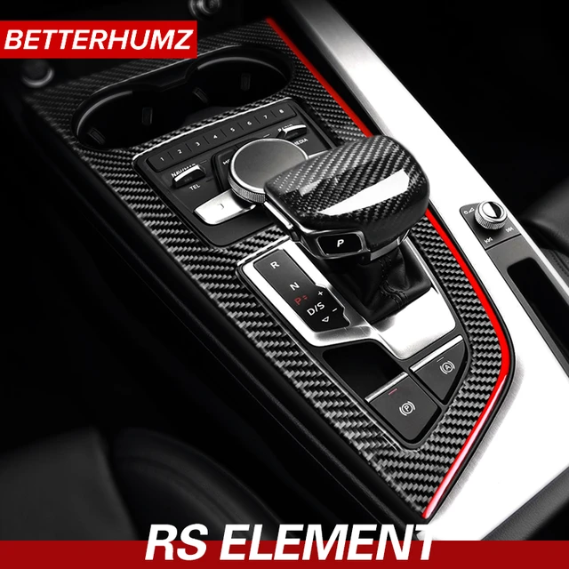 Für Audi A4 B9 A5 2017-2022 Carbon Fiber Center Konsole Getriebe Shift  Panel Trim Multimedia Knopf Aufkleber Auto innen Zubehör - AliExpress