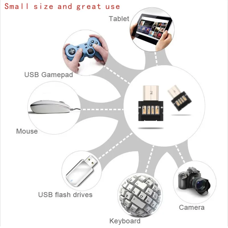 Micro USB OTG адаптер для USB флэш-накопителя штекер к USB 2,0 Мужской конвертер для мобильного телефона Android планшет