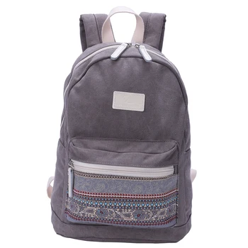

Canvas Backpack Retro Style Daily Travel Small Backpacks Bag Female Casual Floral Daypack Bags