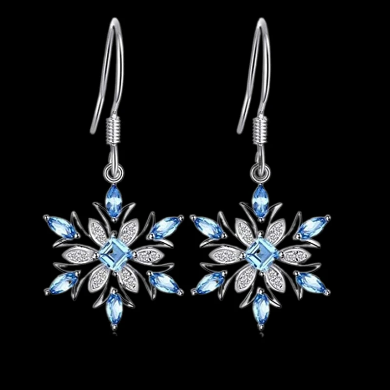 Flower Earrings Christmas Snowflake Ladies Santa Snowflake