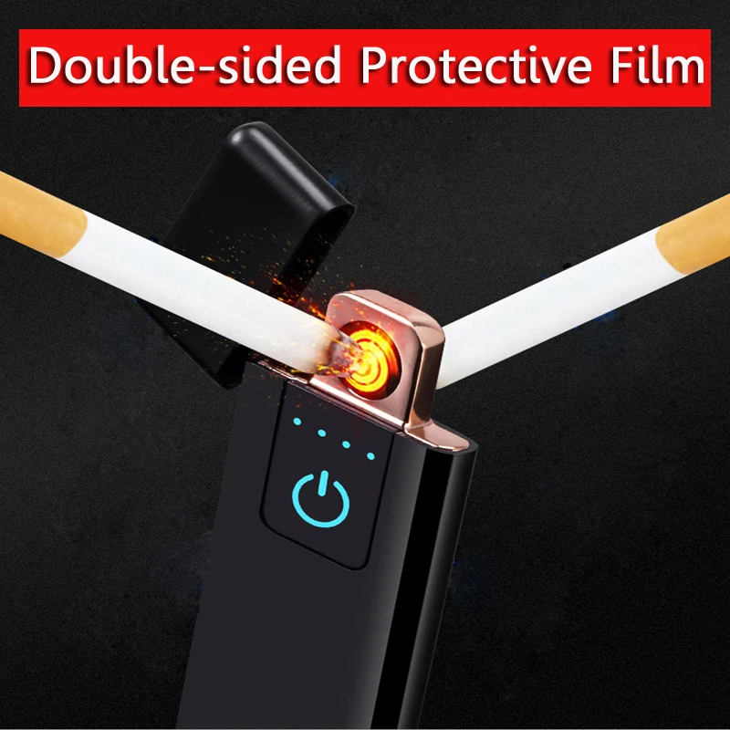 USB Зажигалка Электронная зажигалка зарядка ультра тонкий сенсорный экран перезаряжаемая электрическая зажигалка беспламенная с подарочной коробкой