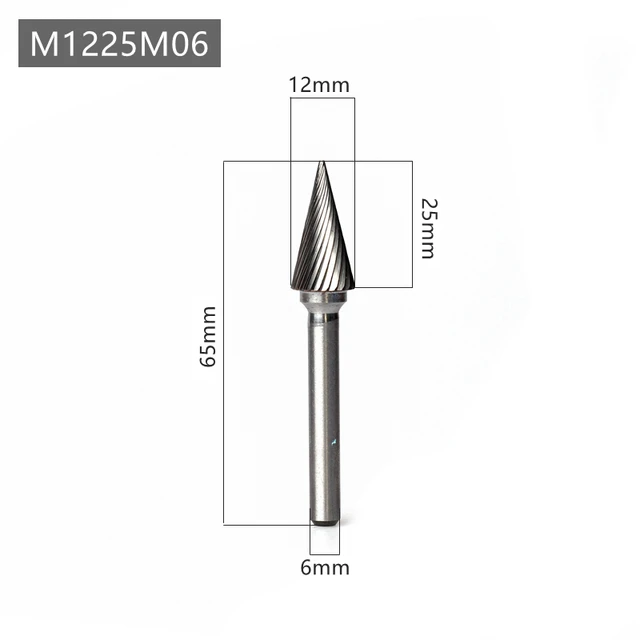 Free Shipping 1pc M Type Head Tungsten Carbide Rotary File Tool Point Burr Die Grinder Abrasive Tools Drill Milling Carving Bits M1225M06