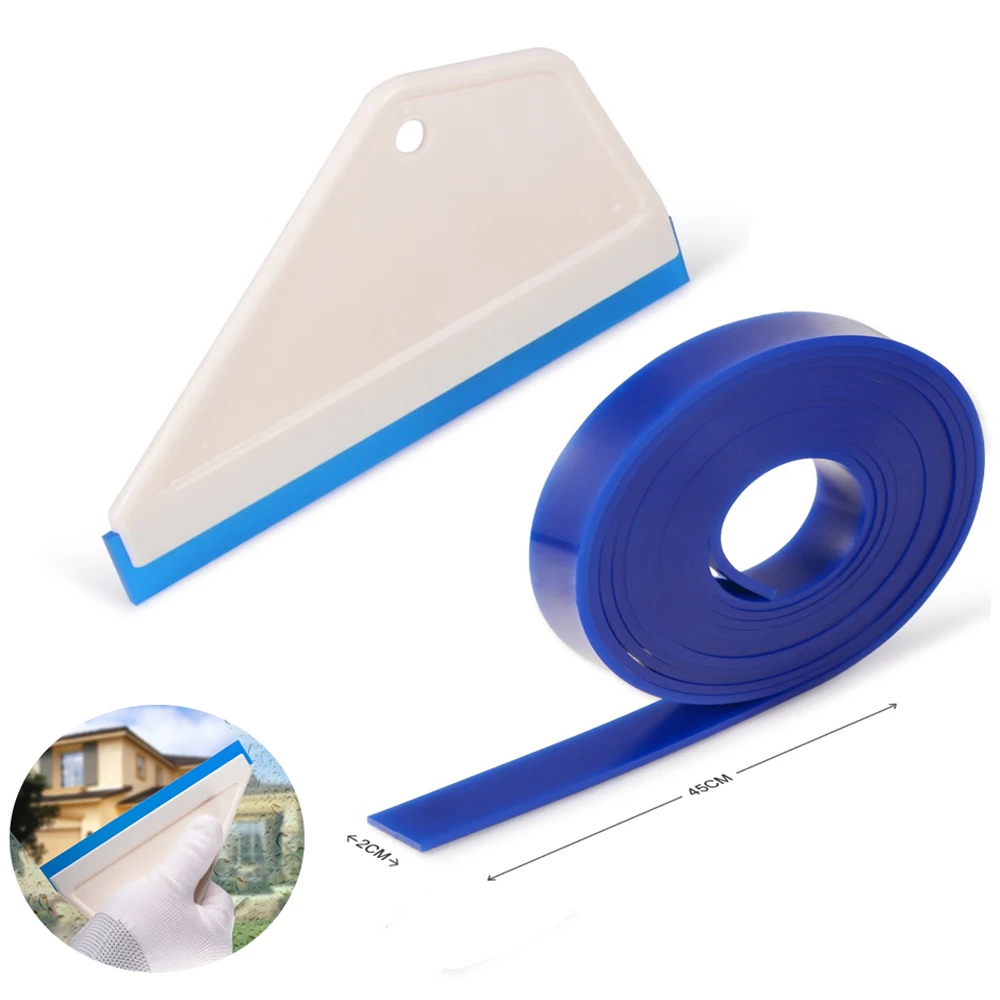FOSHIO Vinyl Squeegee+45cm Rubber Blade Window Glass Water Wiper Carbon Fiber Film Wrapping Tool Shovel Car Household Cleaner