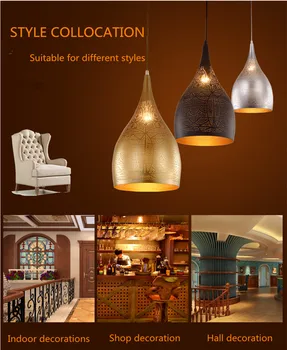 

Modern Arabian Style Led Pendan Lamp Restaurant Dining Room Gold Pendan Lights Iron Hang Lamp for Home Decor Indoor Lighting