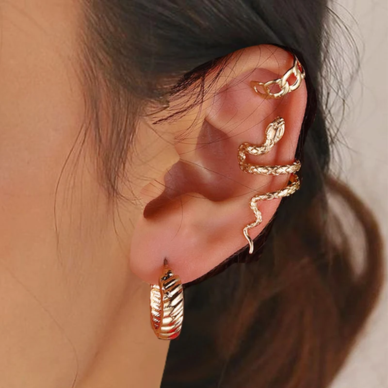 stapel beweging Of anders 17Km Punk Vergulde Animal Snake Clip Oorbellen Oor Clip Zonder Piercing  Voor Vrouwen Nep Piercing Oor Manchetten Trendy sieraden 2022|Klem  Oorbellen| - AliExpress