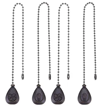 

4Pcs Ceiling Fan Zipper Antique Bronze Ceiling Fan Pull Chain Extension Fan Pull Chain Pendant with Ball Fan Chain Connector