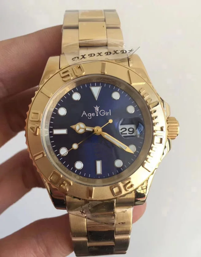 

Luxury Brand New Men Automatic Mechanical GMT Watches Stainless Steel Sapphire Glass Watch Silver Gold Blue White AAA+ quality