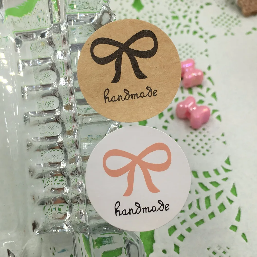 

5000pcs/lot 3*3cm handmade Kraft paper Sticker For diy Hand Made Gift Cake Candy Paper Tags Self Adhesive Stickers Label