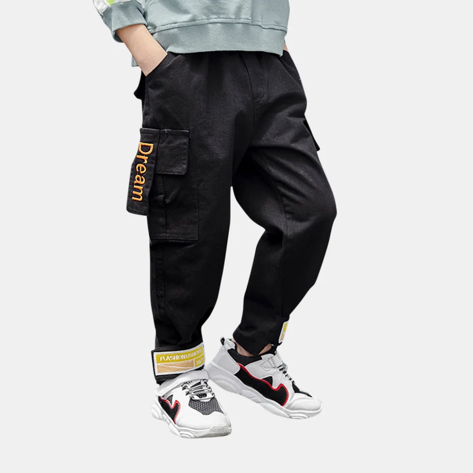 Boys Pants Letter Cargo Pants Boys Fashion Beam Foot Pants For Children Autumn Winter Casual Children's Clothes For Boys School