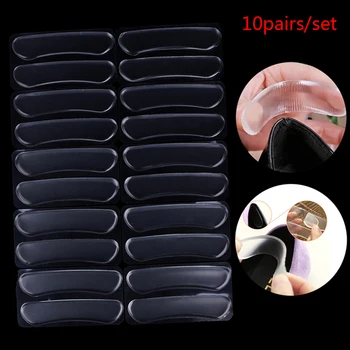 

10Pair Women Silicone Heel Stick Gel Pads Strip Massage Pedicure Foot Care Insoles Inserts For Shoes Liner For Feet Protector