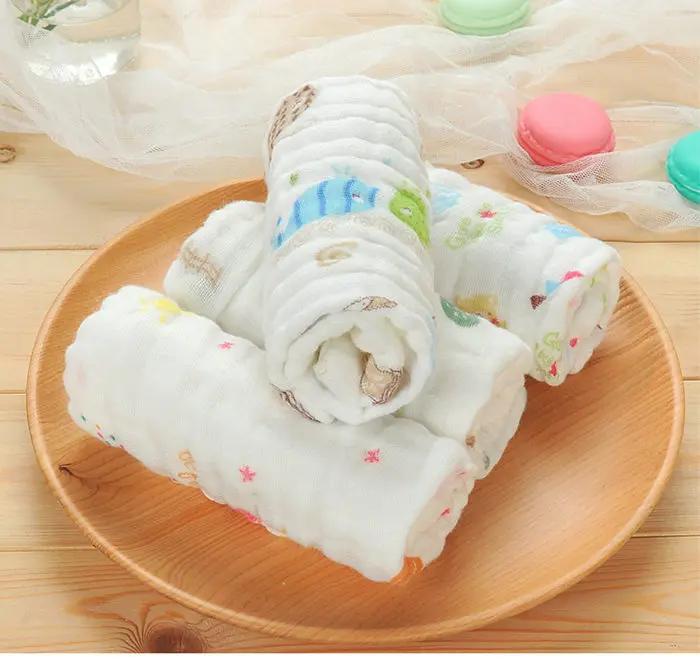 Six-layer Gauze Bibs Infants Face Towel Small Tower Cotton Baby Small Square Towel Newborns Handker