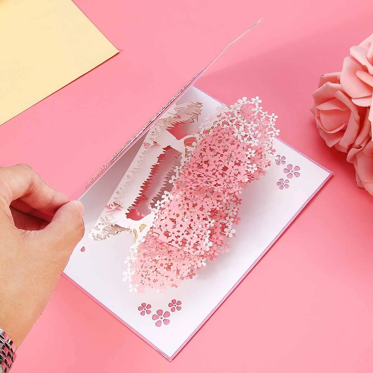  Valentine's Day Gift 3D Greeting Card Handmade Paper Greeting Card Wedding Decorations Party Invita - 4000358605697