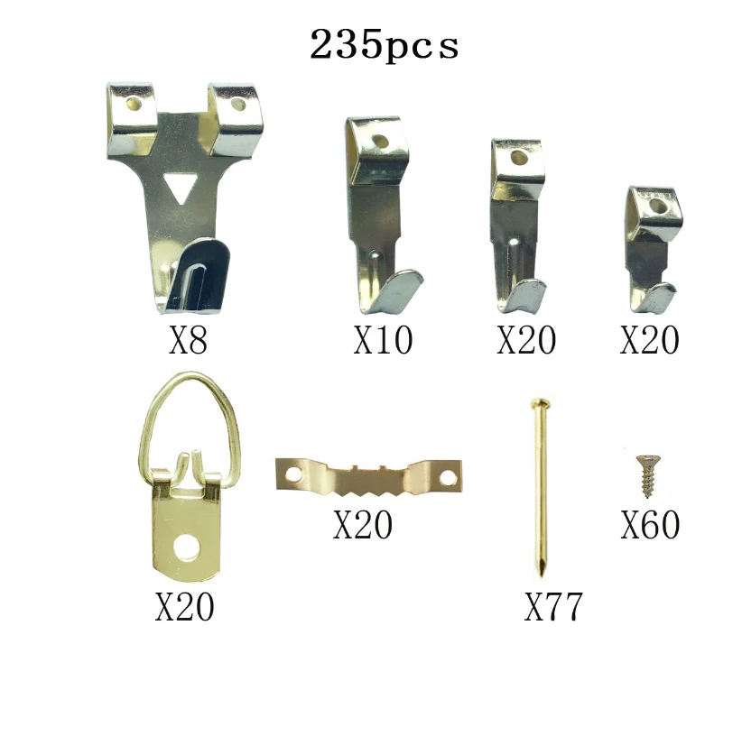 Photo frame hardware hook set, metal hanging picture without hook, multi-function wooden wall picture hook