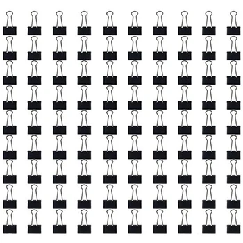 

48 Pcs Long Tail Ticket Holder Metal Binding Binder Multi Specification Paper Clip Binder 51mm Black