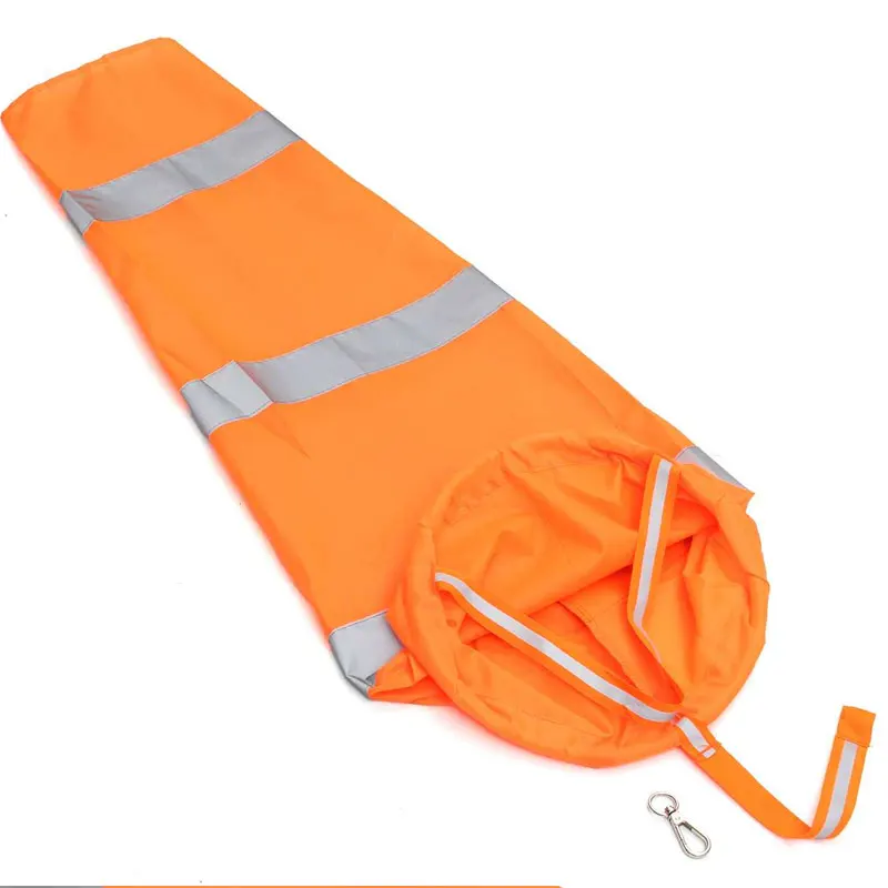 Airfield Wind Sock Kits 6PCS 39.27in Wind Sock Rip-Stop Wind Direction Measurement Sock Bag Reflective Belt Outdoor Airport Farm 3 28ft Oxford Cloth Orange Grey Airport Wind Sock Poles