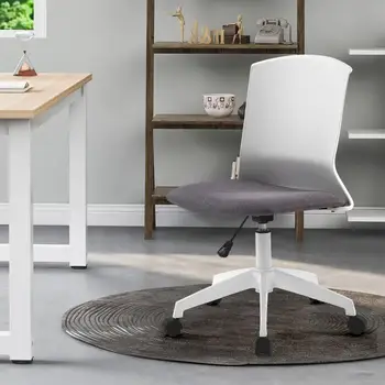 

High Back Executive Office Chair Adjustable Height Swivel Ergonomic Gaming Computer Elegant Desk Chairs Armless Bedroom Seat