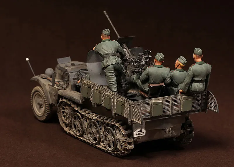 1/35 масштаб немецких гусеничных ПВО 6 солдат без транспортных средств миниатюрные сборки статические GK смолы модели наборы