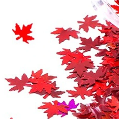 Кленовые листья Блестки Дизайн ногтей пайетки голографические блестки хлопья блестки наклейки "хамелеон" для ногтей осенний дизайн декора 8 г - Цвет: red