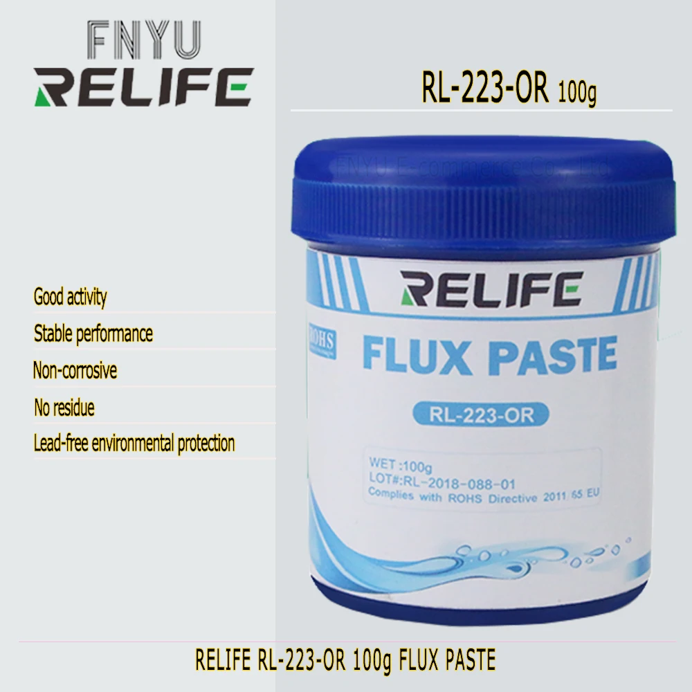 Relife Rl 223 Or 100g Pcb Smd Bga Flux Lead Free And Halogen Free Environmentally Friendly No Clean Rosin Solder Paste Solder Welding Fluxes Aliexpress