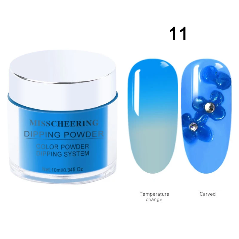 11 Nail Temperature Change Infiltration Powder Glitter Dipping Warming Nail Powder YUF99 - Цвет: 11