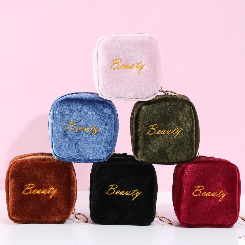  2019 Mini Women Cosmetic Bag Travel MakeUp Pouch Sanitary Napkins Package Organizer Portable Storag