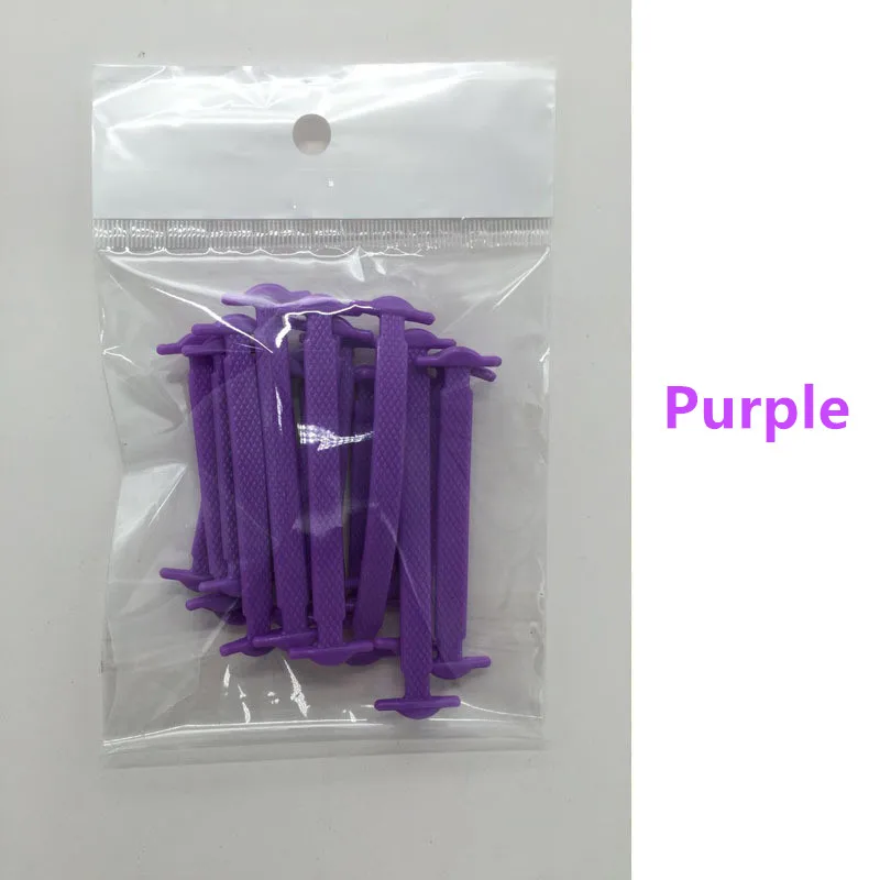 purple 16 шт./лот, силиконовые шнурки, эластичные шнурки для обуви, для мужчин и женщин, шнуровка, резиновая, 13 цветов, Zapatillas xd01 - Цвет: purple