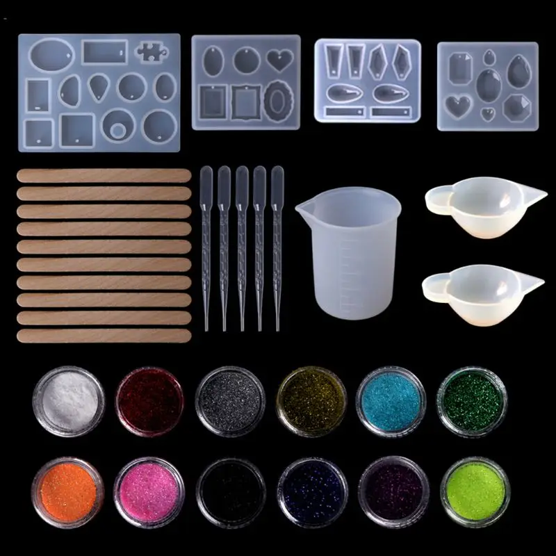 

Silicone Resin Molds Measuring Cup Dropper Earrings Pendant Jewelry Making Tools1 Set