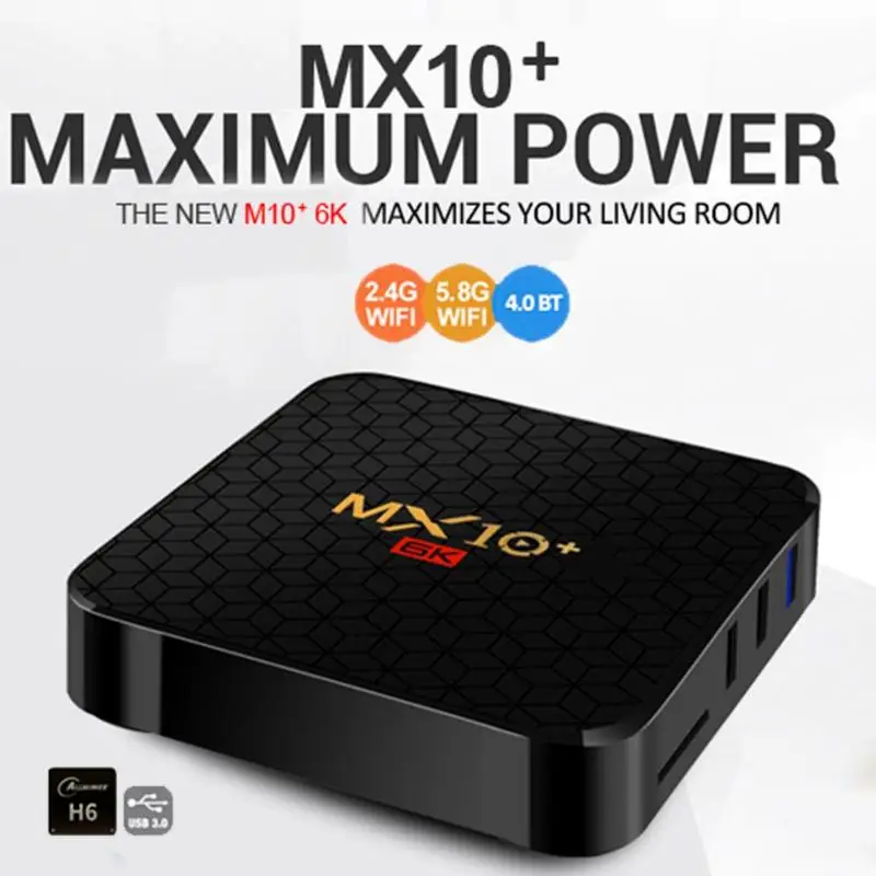 MX10 tv Box 4 Гб+ 64 ГБ Android 9,0 четырехъядерный WiFi tv Box Сертификация Google