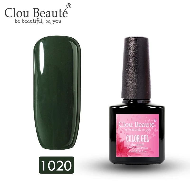 Clou Beaute 10 мл УФ гель для ногтей Дизайн Маникюр телесный Зеленый Бежевый гель лак для ногтей набор Гибридный esmalte permanente Gellak - Цвет: 1020