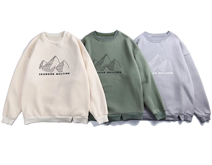 Aelfric Eden горный печатных кофты мужские осенние Harajuku Уличная Повседневная хлопковая пуловеры негабаритных с длинным рукавом верхняя одежда