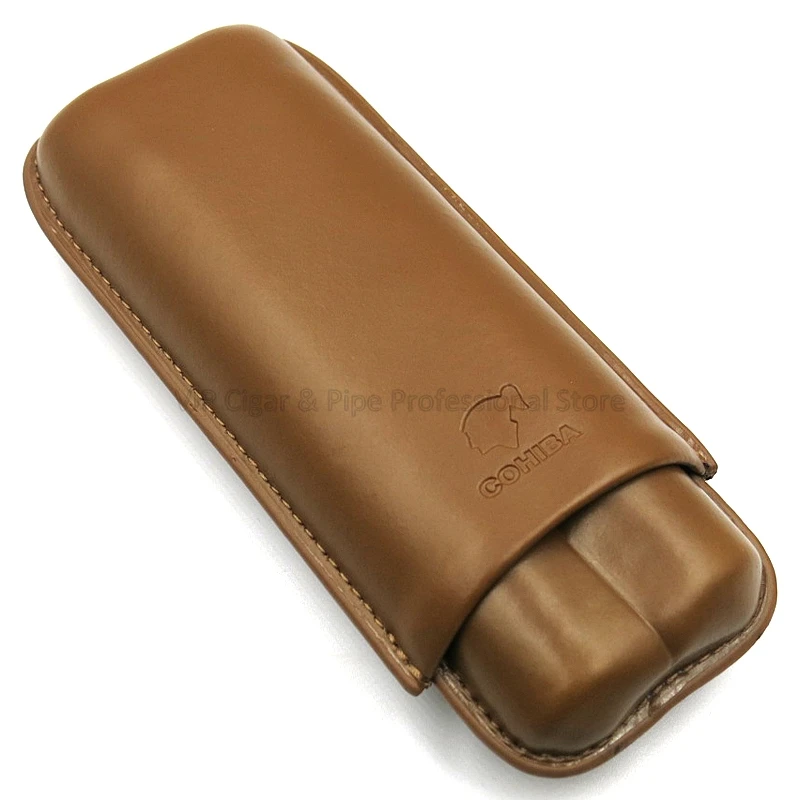 Cohiba Коричневый из натуральной кожи 2 трубки сигары держатель Чехол Humidor