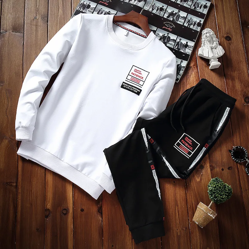 

Men Leisure Set Korean-style Fashion Man Long-sleeved Sweater Spring And Autumn New Style Leisure Sports Suit Two-Piece Set Men'