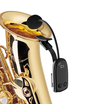 

Wireless Microphones Small Multifunctional Brass Musical Instrument Portable Hanging Mic with Receiver for Saxophone Speakers