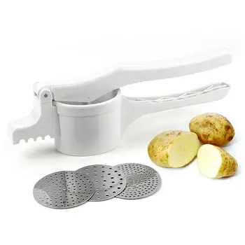 

Potato Ricer Masher Hand Fruit Masher for Kitchen Vegetables Juice Making Baby Food Strainer Vegetable Fruit Press with 3 Discs