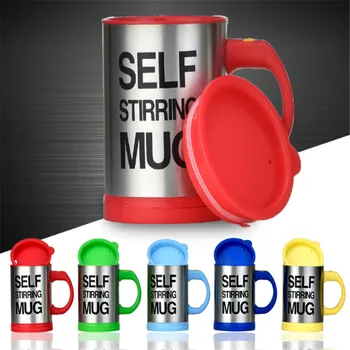 

Self Stirring Cup Thermo Mug 400ml Coffee Mug Funny Stainless Steel Creative Coffee Cups Travel Cup Double Bottom Mugs Smart