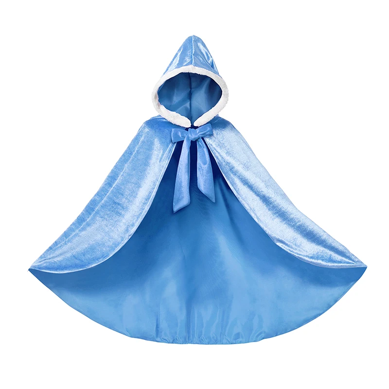 Girl Christmas Princess Dress Anna Elsa 2 Cosplay Party Costume set Dresses Trousers Kids Snow Queen Elsa Dress Fancy Vestidos - Цвет: Cloak 02