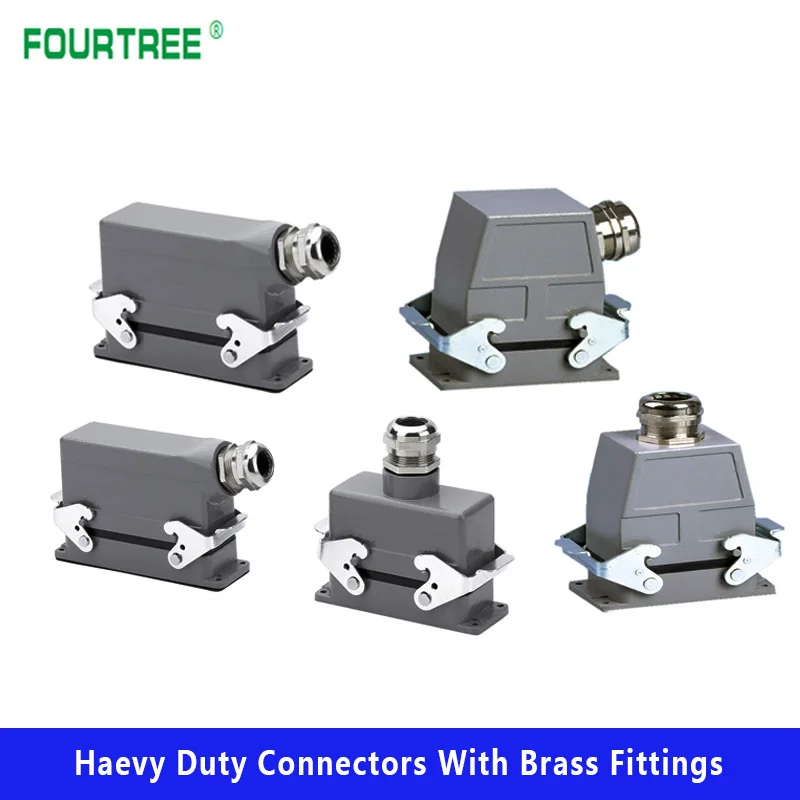 

Rectangular Heavy Duty Connectors HDC-HE Industrial Waterproof Aviation Plug Socket 16A Top Side Outlet 6/10/16/24/32/48 Core
