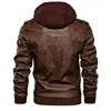 Men Leather Jacket Casual Motorcycle Genuine Leather Hooded Jacket 2022 New Male Oblique Zipper European size jaqueta couro ► Photo 3/6