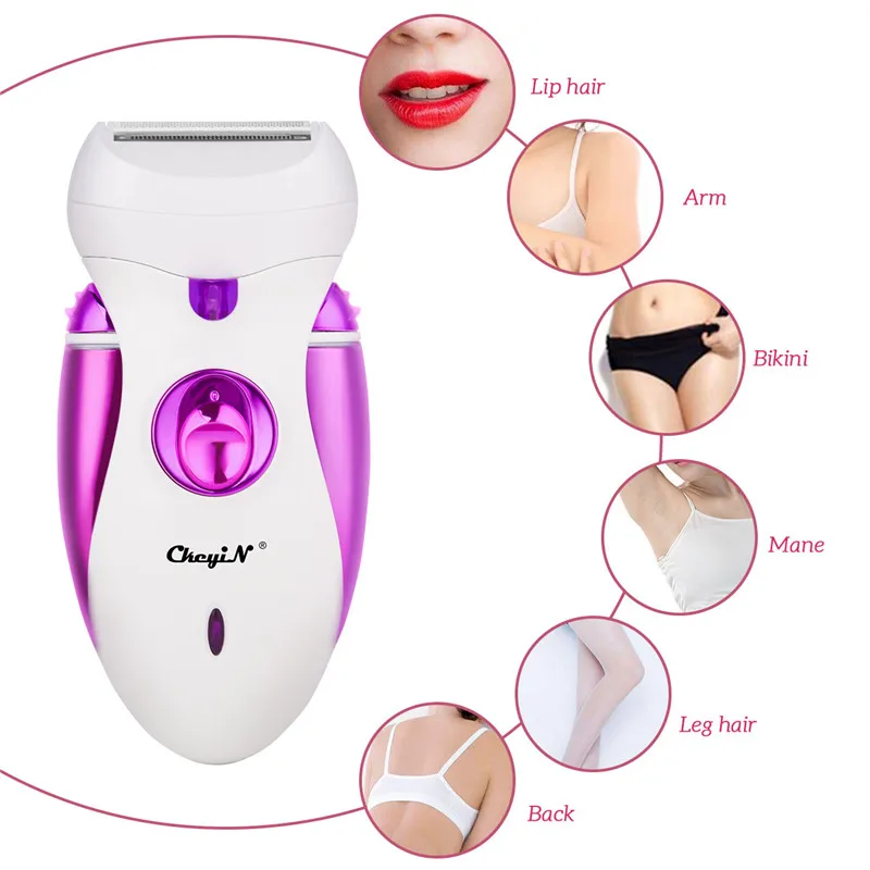 

CkeyiN 4 in1 Women Electric Feet Callus Remover Foot File USB Rechargeable Lady Shaver Epilator Hair Clipper Bikini Hair Trimmer