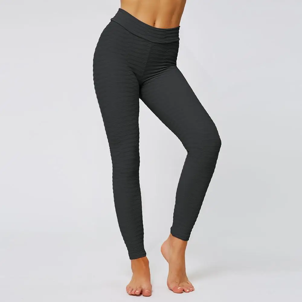 Бесшовные штаны для йоги с контролем живота, высокая талия, пуш-ап, хип-хоп, спортивные штаны для бега, женские эластичные тонкие леггинсы для фитнеса, тренажерного зала - Цвет: Черный