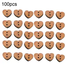 *#Best Price 100Pcs Durable Heart Shape Wooden Buttons Sewing Clothing Scrapbooking Crafts Clothes Decoration *#Best Price 100Pcs Durable Heart Shape Wooden Buttons Sewing Clothing Scrapbooking Crafts Clothes Decoration