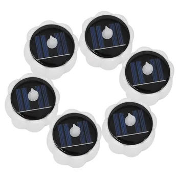 

6pcs Romantic Flickering ABS LED Lamp Electronic Solar Lantern Rechargeable Outdoor Camping Flameless Candle Pumpkin Tealight